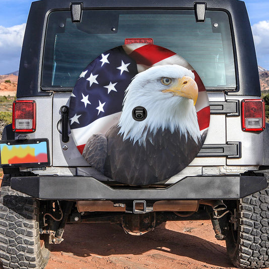 Petthouse | Tire Cover Patriotic Eagle American Flag Spare Tire Cover Waterproof Wheel Cover American Patriot