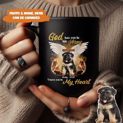 Petthouse | Custom Dog Jesus God Has You In His Arms I Have You In My Heart Shirt, Memorial Gift