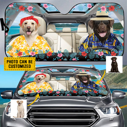 Petthouse | Labrador Retriever Hawaii Windshield Sunshade Customized Photo Sunshade For Car Sun Visor