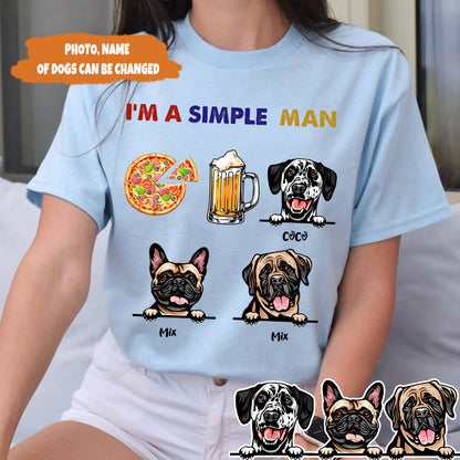 Petthouse | Customized Funny Dog Beer Pizza Shirt, I'm A Simple Man Shirt, Father's Day Gift