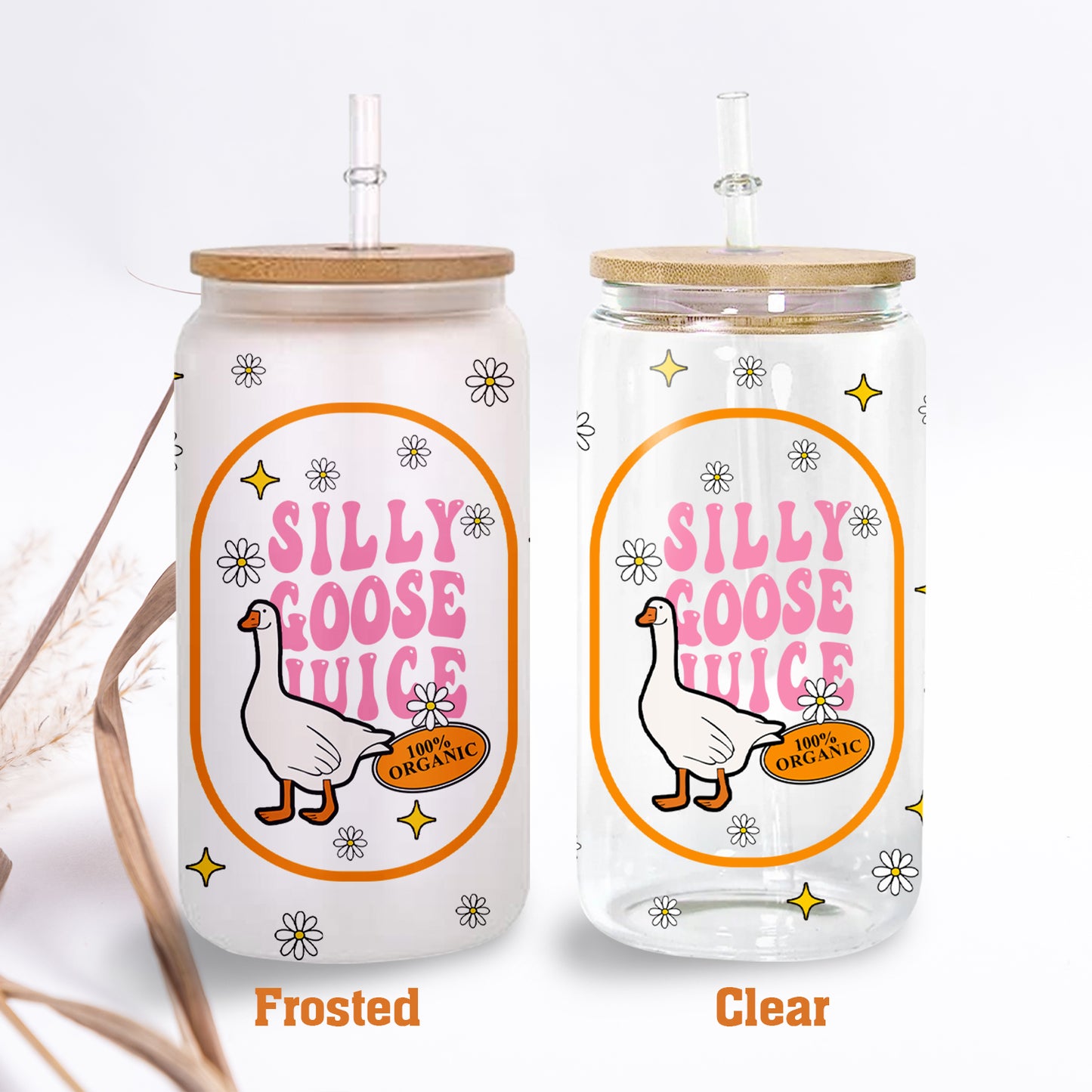 Petthouse | Silly Goose Juice Glass Can, Funny Silly Goose Iced Coffee Cup, Silly Goose Juice