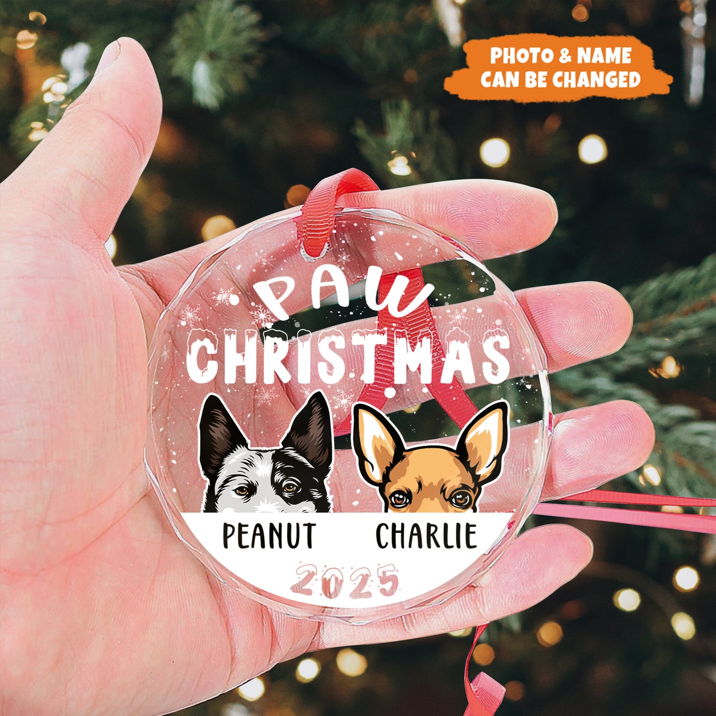 Petthouse | Personalized Dog Xmas Ornament, Dog Christmas Ornament, Paw Christmas, Dog Breed, Cat Lover Gift