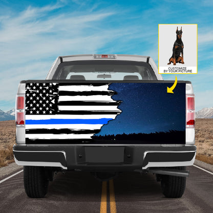 Petthouse | Tailgate Wrap Police Dog Police Tailgate Decals Doberman Pinscher The Thin Blue Line Tailgate Wrap