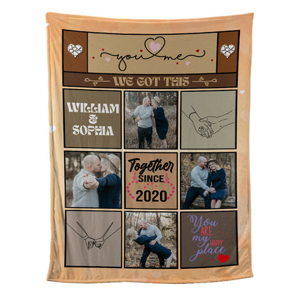 Petthouse | Personalized Together Since Throw Blanket, You And Me Fleece Blanket, Funny Anniversary Travel