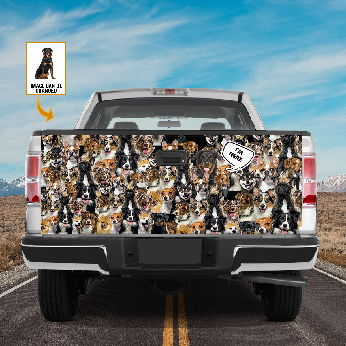 Petthouse | Rottweiler I’m Here Tailgate Wrap Rottweiler Mom Dad Rear For Trucks A Bunch Of Dogs