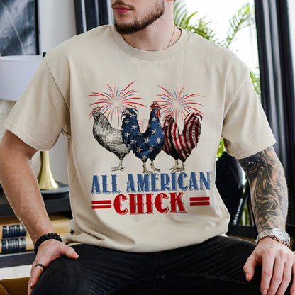 Petthouse | Patriotic Usa Chicken Shirt, Retro Chicken American 4th Of July Tshirt, Independence Day