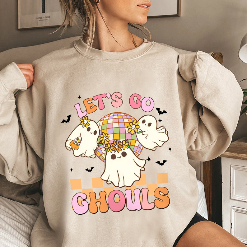 Petthouse | Halloween Let's Go Ghouls Shirt, Groovy Ghost Halloween T-shirt, Spooky Season Shirt