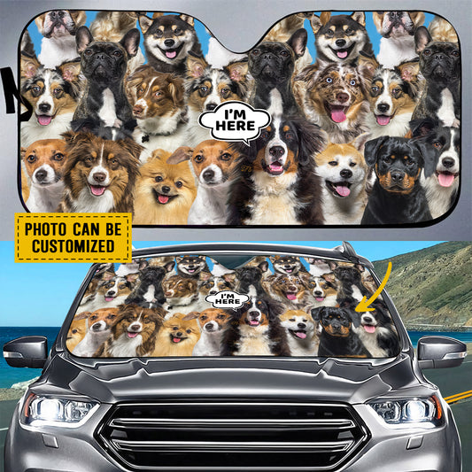 Petthouse | Customizabke Gift Car Sun Shade Windshield Dog Sunshade Bernese Mountain I’m Here