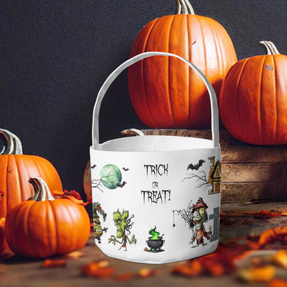 Petthouse | Custom Halloween Trick Or Treat Bag For Kids, Spooky Scary Vibes Basket, Candy Bag For Kids