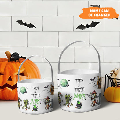 Petthouse | Custom Halloween Trick Or Treat Bag For Kids, Spooky Scary Vibes Basket, Candy Bag For Kids