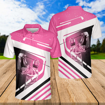 Petthouse | Pink Golf Polo Shirt Golf Man Sport Polo Golfer Polo Shirts Gift For Golf Players Athletes Gifts