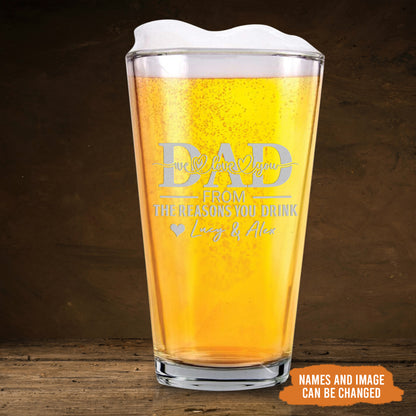 Petthouse | Custom Photo  To Dad From The Reasons You Drink Whiskey Glasses, Father's Day Gift