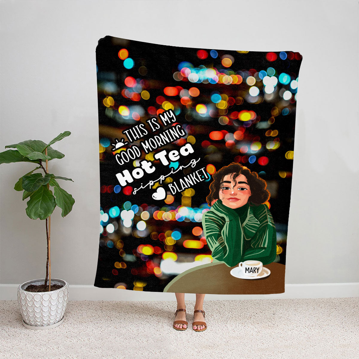 Petthouse | Customized Warm Blanket For Best Friend, This Is My Good Morning Throw Blanket For Bedroom, Hot Tea Sipping