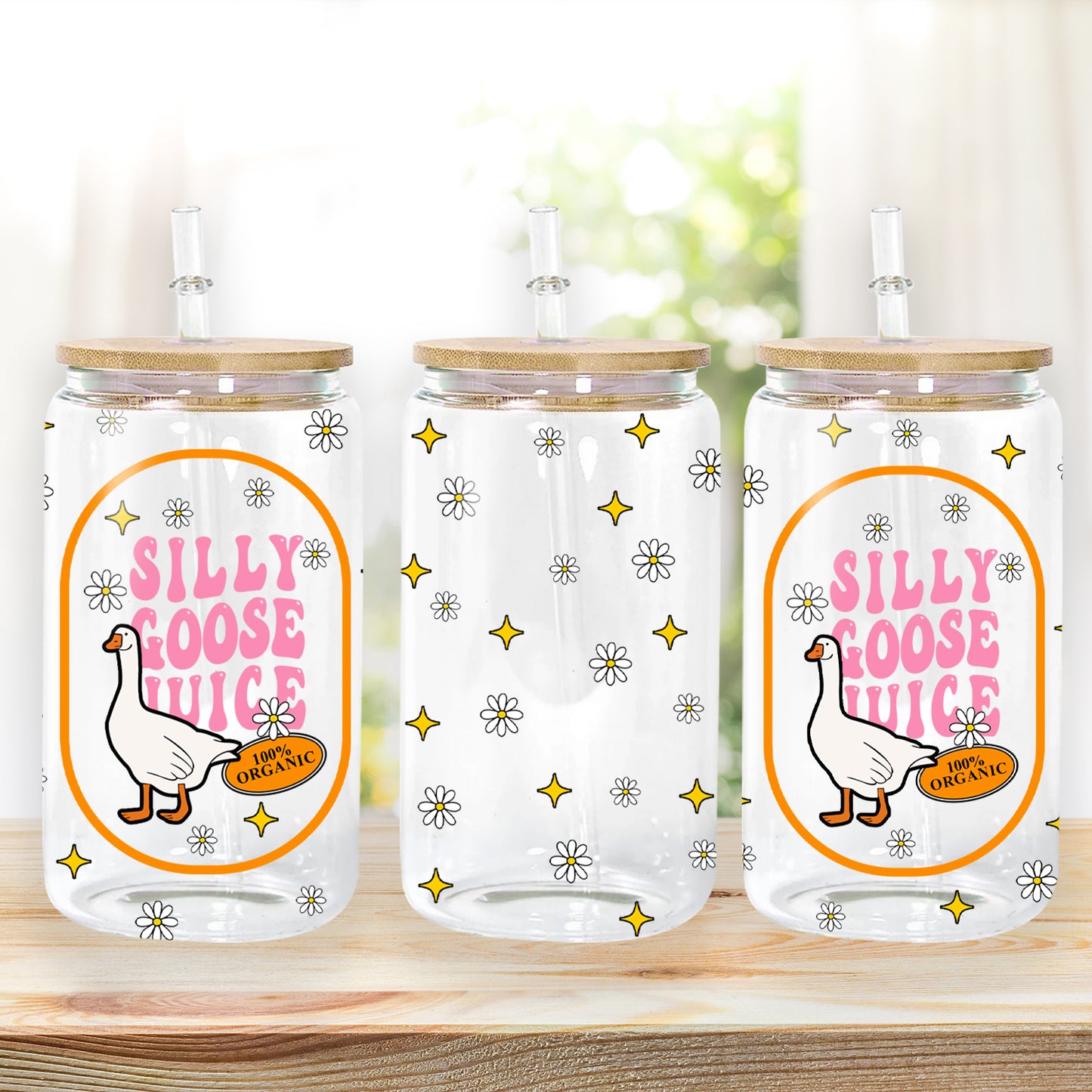 Petthouse | Silly Goose Juice Glass Can, Funny Silly Goose Iced Coffee Cup, Silly Goose Juice