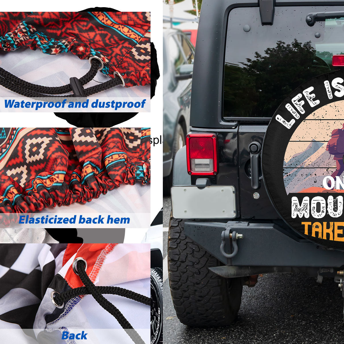 Petthouse | Hike Mountain Adventure Spare Tire Cover Love Hiking Tire Protector Truck Cover Hikers Gift Truck