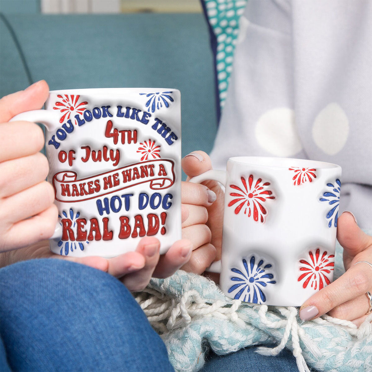 Petthouse | Custom You Look Like The 4th Of July 3d Inflated Effect Printed Mug, Dog Independence