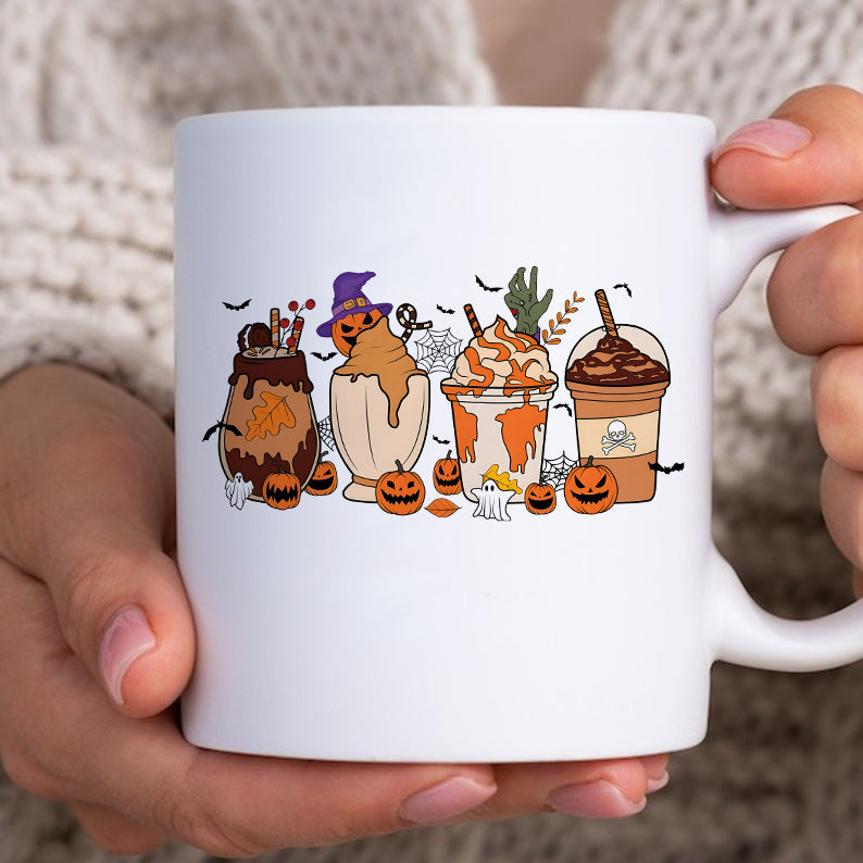 Petthouse | Horror Halloween Coffee Cups Shirt, Fall Coffee Pumpkin Shirt, Coffee Latte Fall