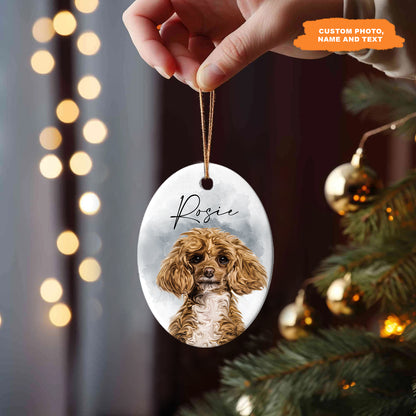 Petthouse | Custom Christmas Dog Ornament, Pet Memorial Photo Ornament For Pet Loss Gift, Keepsake Gift