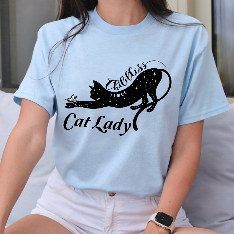 Petthouse | Childless Cat Lady Shirt For Woman, Cat Lady 2024 Shirt, Childless Cat Ladies, Black Cat