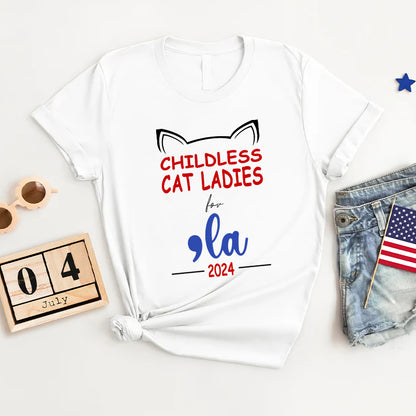 Petthouse | Cat Ladies For Comma La 2024 Shirt, Childless Cat Ladies Shirt, Cat Mom, 2024 Blue Madame