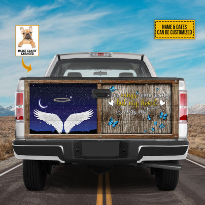 Petthouse | Customized French Bulldog Angel Tailgate Wraps For Trucks Dog In Heaven Tailgate