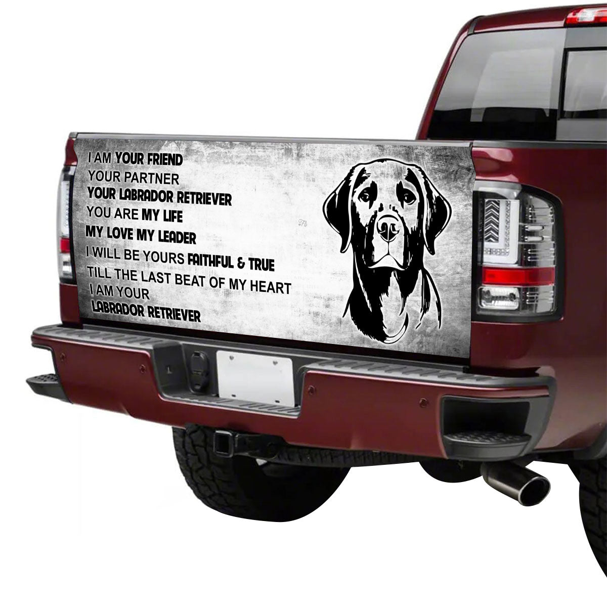 Petthouse | Golden Labrador Tailgate Mural Dog Dad Graphic Wraps I Am Your Friend Your Partner Tailgate Wrap