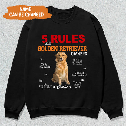 Petthouse | Customized Golden Retriever  Rules For Golden Retriever Shirt, Dad Dog Gift For Father's Day