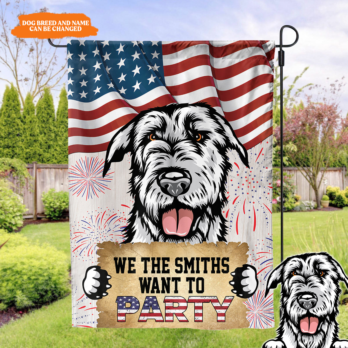 Petthouse | We Want The Party 4th July Personalized Flag, Dog Independence Day Flag, Patriotic Dog Flag