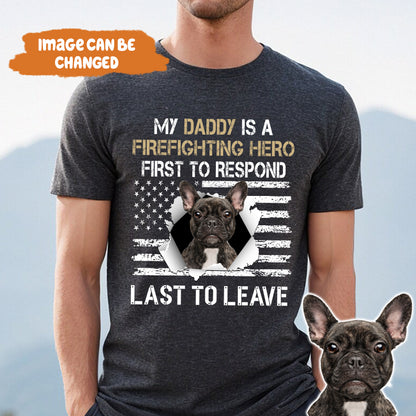 Petthouse | Custom Dog My Daddy Is A Firefighting Hero Shirt, Happy Independence Day, Veteran's Day