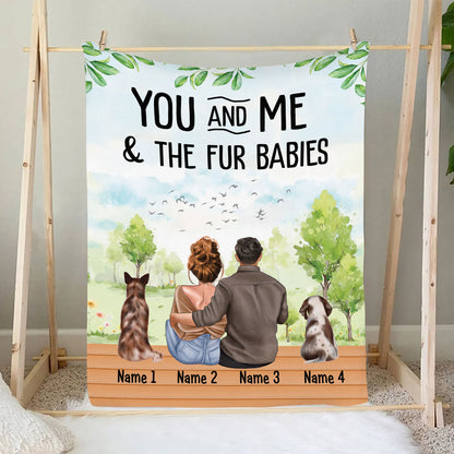 Petthouse | Custom Wedding Party Bedroom Blanket, Pet Lovers You Me And The Fur Babies For Sofa, Just Married