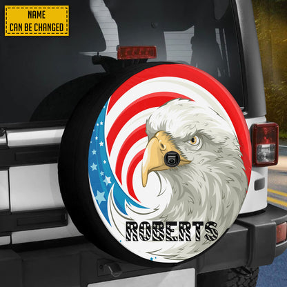 Petthouse | Customized Eagle Head On American Flag Spare Tire Cover For Patriot Independence Day