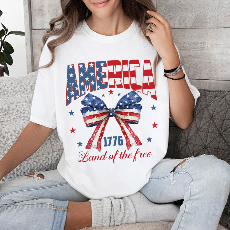 Petthouse | America Land Of The Free Shirt, Womens July 4 Patriotic, Memorial Day