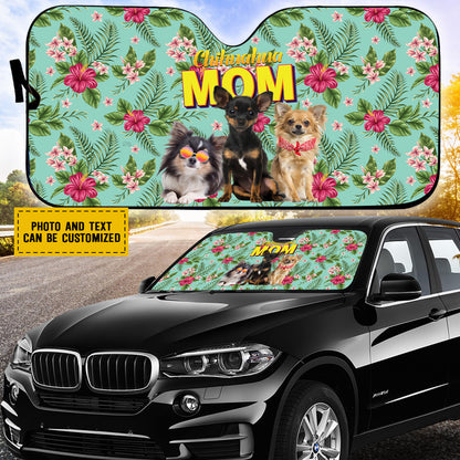 Petthouse | Personalized Chihuahua Hawaii Tropical Sunshade For Car Dog Mom Windshield Sun Shade