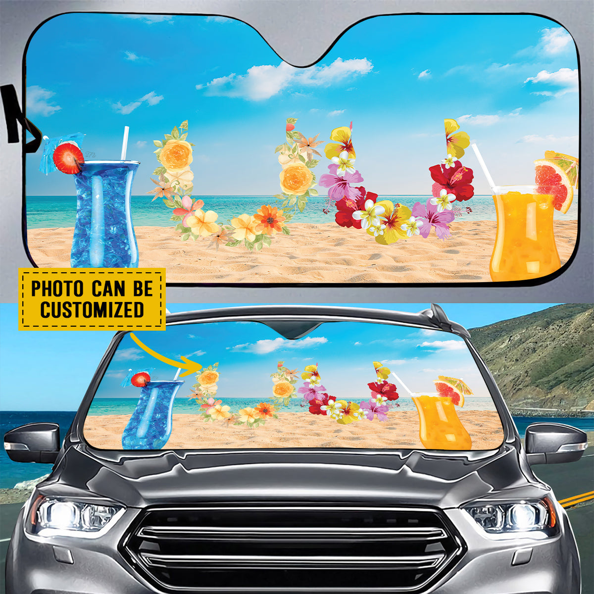 Petthouse | Rottweiler Summer Time Windshield Sun Shade Dog Sunshade Custom Photo Car Sun Shade Windshield