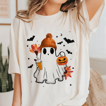 Petthouse | Halloween Ghost Shirt, Cute Ghost Shirt, Womens Halloween Shirt, Spooky Season Shirt