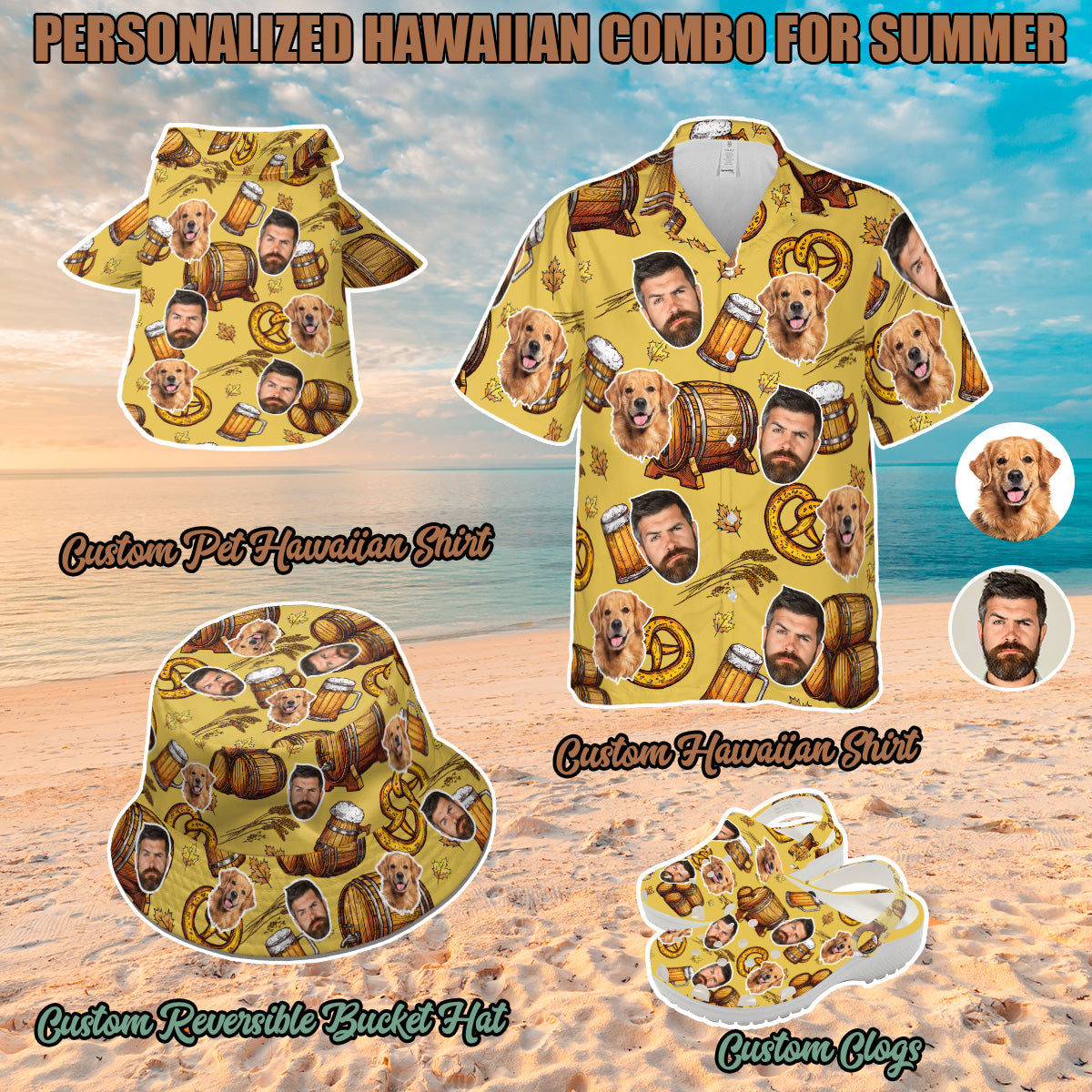 Petthouse | Personalized Beer Oktoberfest Hawaiian Shirt, Beer Drinking Men's Hawaiian, Oktoberfest Drinking