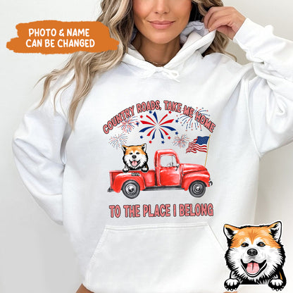 Petthouse | Custom Dog Shirt, Country Roads Take Me Home To The Place I Belong Shirt