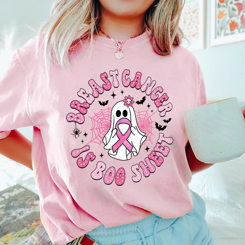 Petthouse | Breast Cancer Is Boo Sheet Halloween Shirt , Retro Breast Cancer, Breast Cancer Awareness