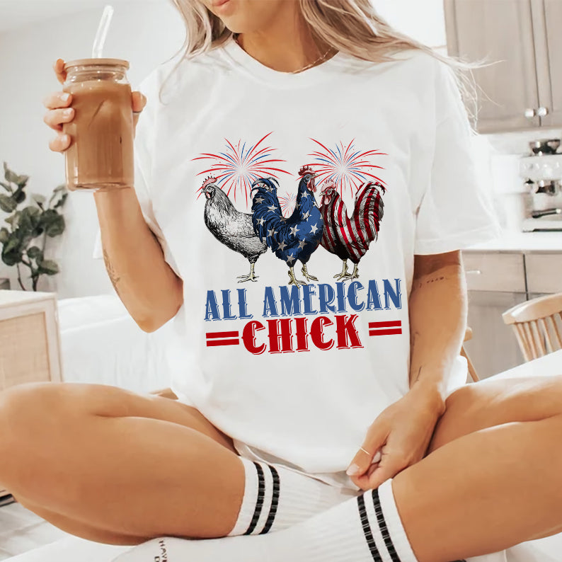 Petthouse | Patriotic Usa Chicken Shirt, Retro Chicken American 4th Of July Tshirt, Independence Day