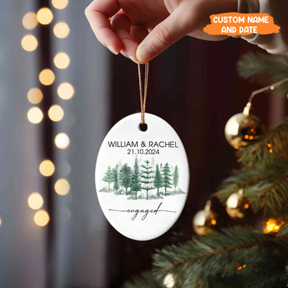 Petthouse | Personalized Couples Engagement Ornament, Engaged Christmas Tree Hanging, Christmas Gift