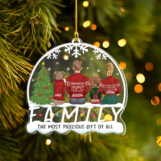 Petthouse | Custom Family Christmas Ornament 2024, Family Ornament With Pets, Xmas Gifts, Family Keepsake