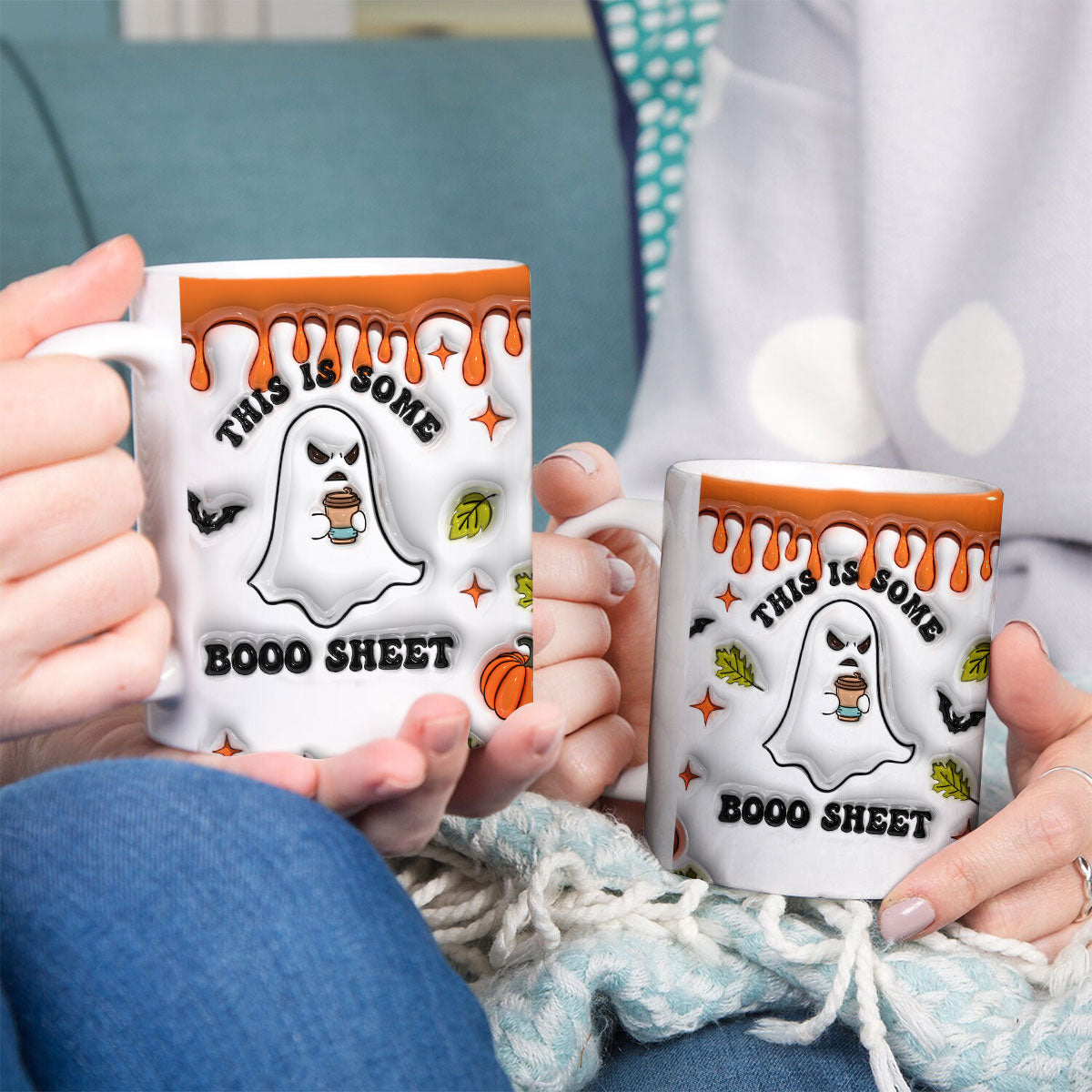 Petthouse | Personalized This Is Some Boo Sheet Ghost 3d Inflated Mug, Halloween Gifts, Spooky Vibes