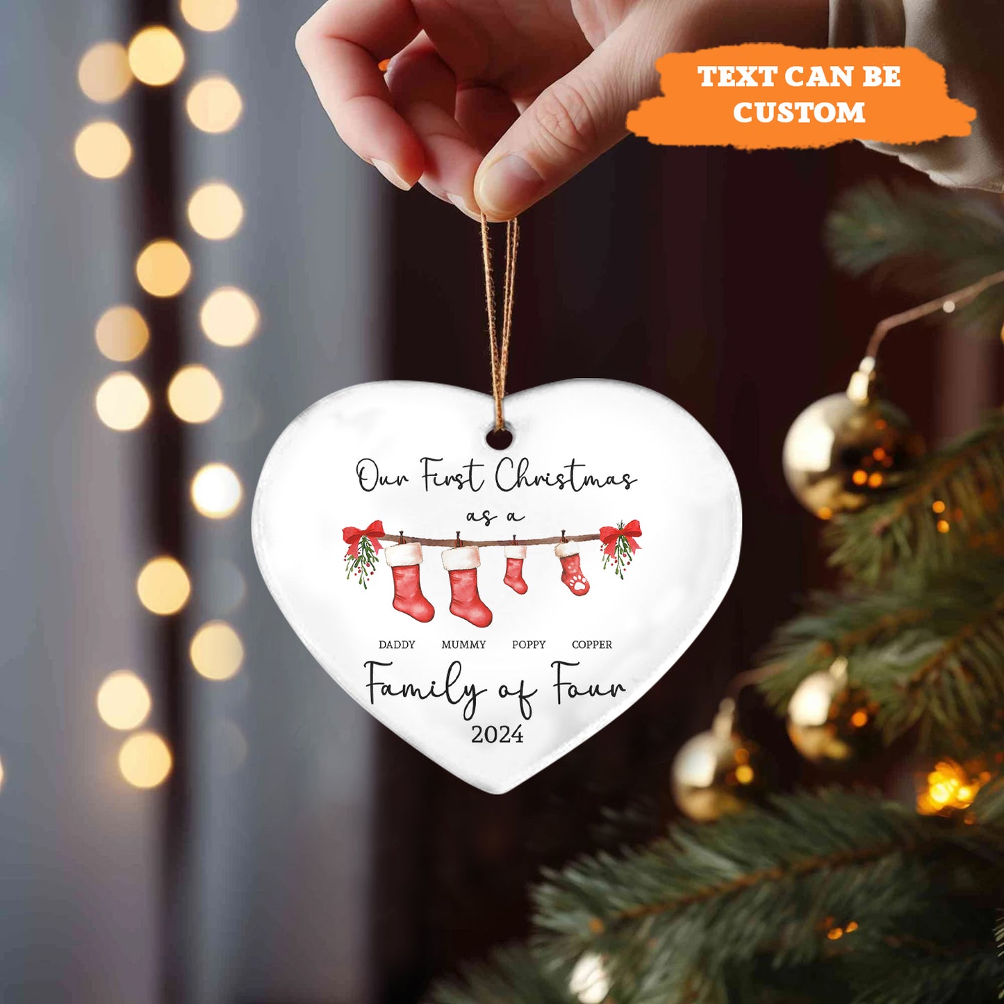 Petthouse | Personalised First Christmas As A Family Ornament, Baby First Christmas Tree Ornament, 1st Xmas