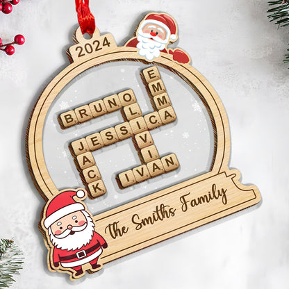 Petthouse | Family Crossword Christmas Ornament, Scrabble Personalized Christmas Ornaments, Family Ornament 2024