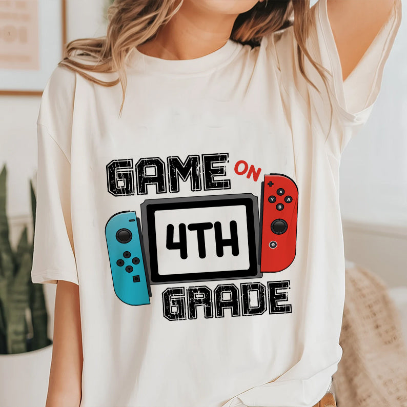 Petthouse | Custom Game On Forth Grade Shirt, Back To School 4th Grade Shirt, Boys Gamer Student