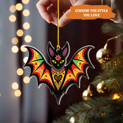 Petthouse | Halloween Bat Suncatcher, Galaxy Spooky Bat Suncatcher, Funny Bat Ornament Window Hanging