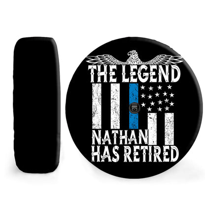 Petthouse | Customized Name Retired Police Officer The Legend Retired Spare Tire Cover American Police Trailer