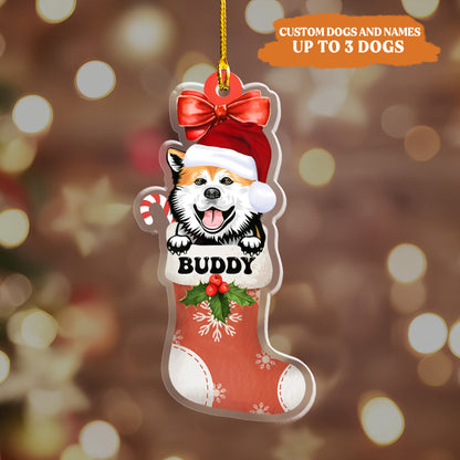 Petthouse | Personalized Dog Christmas Ornament, Cute Dog Stockings Xmas Ornament, Dog Breed Ornament