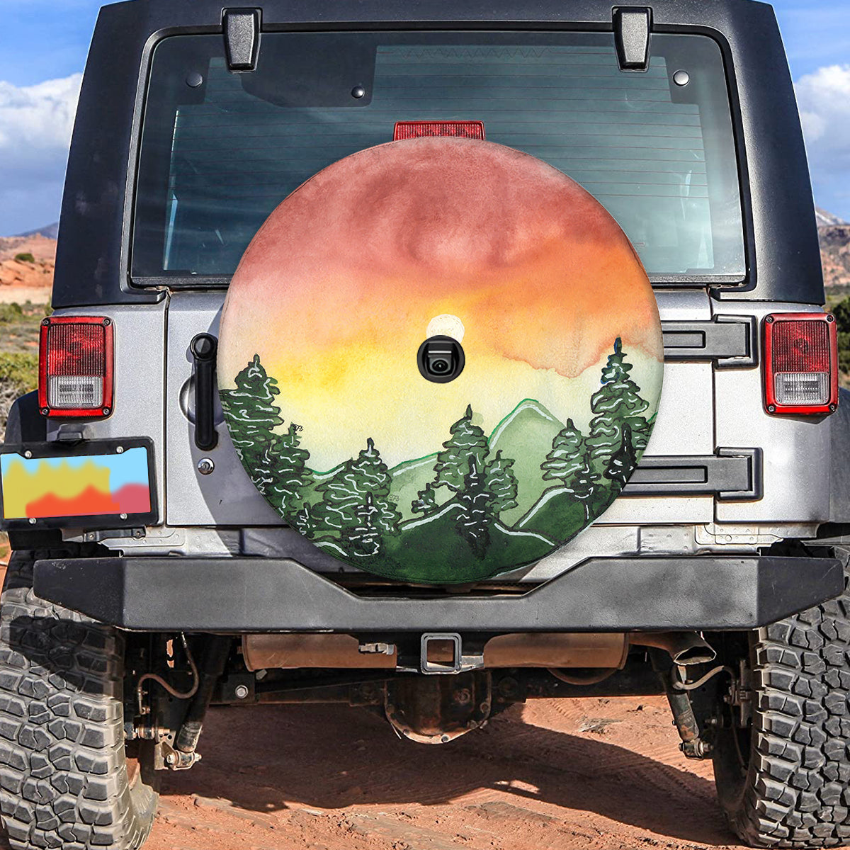 Petthouse | Mountains Nature Sunset Scenery Spare Tire Cover Truck Travel Trailer Waterproof Dust-proof Tire