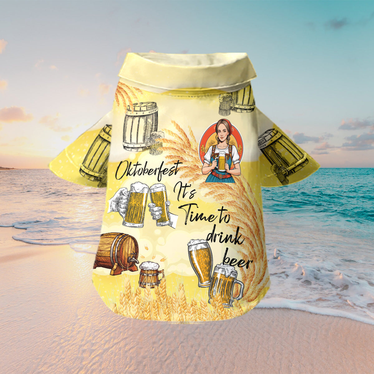 Petthouse | Oktoberfest It's Time To Drink Beer Hawaiian Shirt, Oktoberfest Beer, Tropical Beer